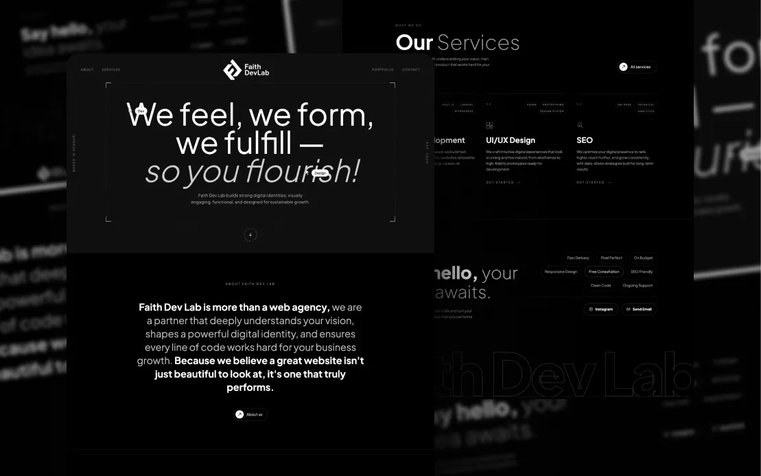 Faith Dev Lab: Digital Agency Website