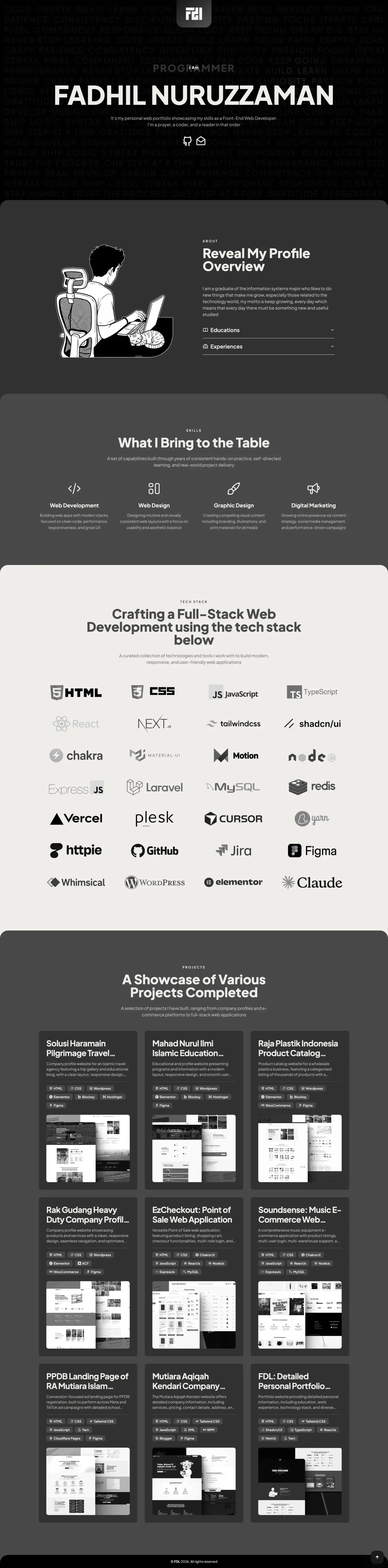 Preview desktop FDL: Website Portofolio Pribadi