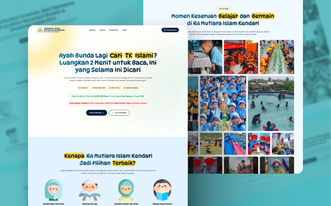 RA Mutiara Islam Kendari: PPDB Landing Page