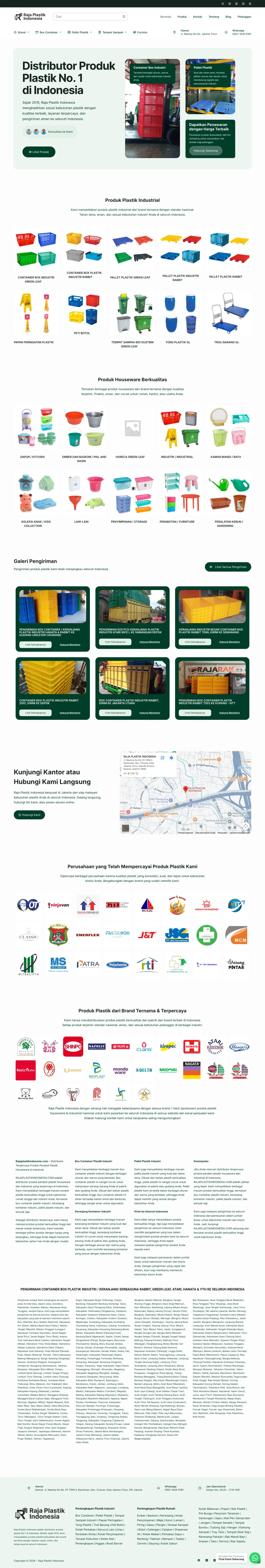 Preview desktop Raja Plastik Indonesia: Website Katalog Produk