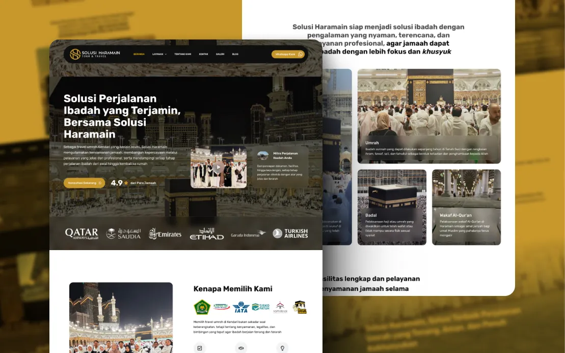 Solusi Haramain: Pilgrimage Travel Services Website