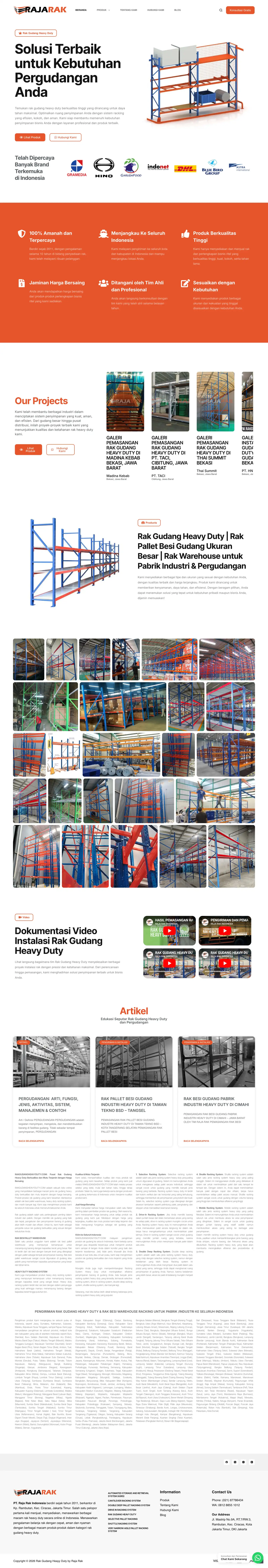 Preview desktop Rak Gudang Heavy Duty: Website Company Profile